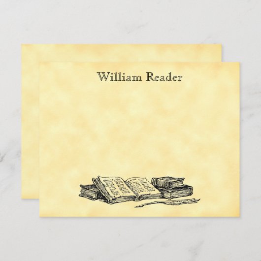Benutzerdefinierte Bibliothek von Vintagen Büchern Mitteilungskarte (Vorne/Hinten)