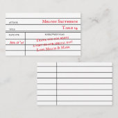 Benutzerdefinierte Bibliotheksausleihkarte Tischnu Treuekarte (Vorne/Hinten)