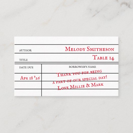 Benutzerdefinierte Bibliotheksausleihkarte Tischnu Treuekarte (Vorderseite)