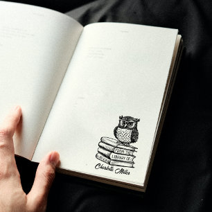 Benutzerdefinierte Bibliothekseule Von der Bibliot Gummistempel