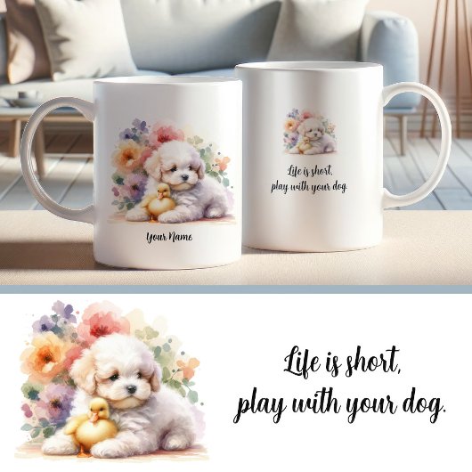 Benutzerdefinierte Bichon-Frise-Tasse mit inspirie Kaffeetasse