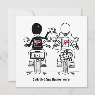 Benutzerdefinierte Biker Motorrad Hochzeit Jubiläu Einladung