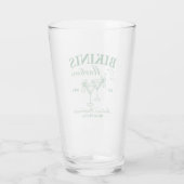 Benutzerdefinierte Bikinis und Martinis Junggesell Glas (Rückseite)