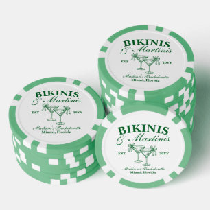 Benutzerdefinierte Bikinis und Martinis Junggesell Pokerchips