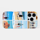 Benutzerdefinierte BildCollage mit Fotos und Text iPhone Hülle (Rückseite (Horizontal))
