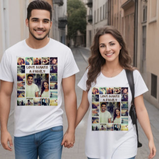 Benutzerdefinierte BildCollage und Text T-Shirt