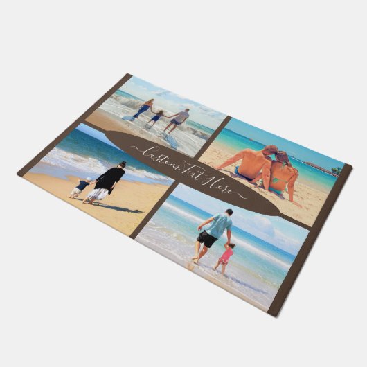 Benutzerdefinierte BildCollage und Textfamilie Fußmatte (Schrägansicht)