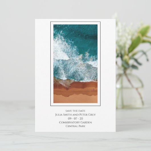 Benutzerdefinierte Bildeinladung Save the Date Einladung (Stehend Vorderseite)