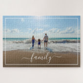 Benutzerdefinierte Bildvorlage mit Familientext Puzzle (Horizontal)