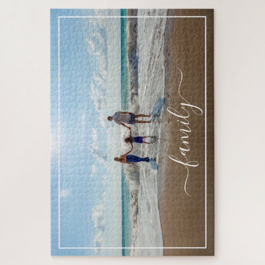 Benutzerdefinierte Bildvorlage mit Familientext Puzzle (Vertikal)