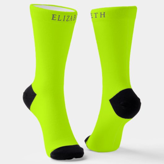 Benutzerdefinierte bittere Limettengrüne Farbe Socken (Gewinkelt)