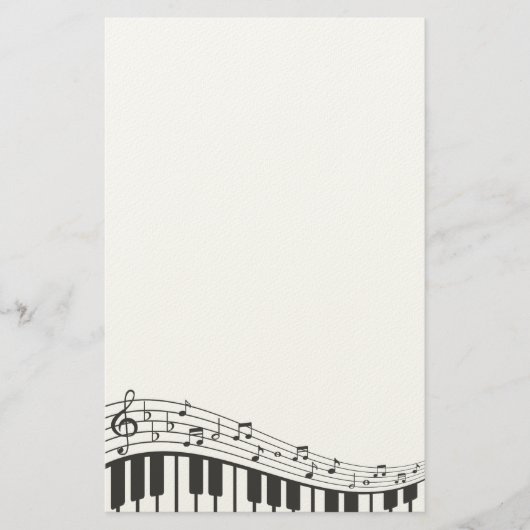 Benutzerdefinierte Black and White Piano Tastatur. Briefpapier (Vorderseite)