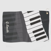 Benutzerdefinierte Black and White Piano Tastatur. Golfhandtuch (Horizontal)