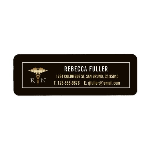 Benutzerdefinierte Black & Gold-Pflegeadresse (Vorne)