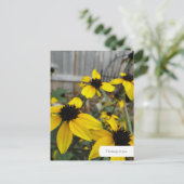 Benutzerdefinierte Black Mit Augen Susan Garden Po Postkarte (Stehend Vorderseite)