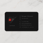 Benutzerdefinierte Black Simple Clean Fotografie Visitenkarte (Vorderseite)
