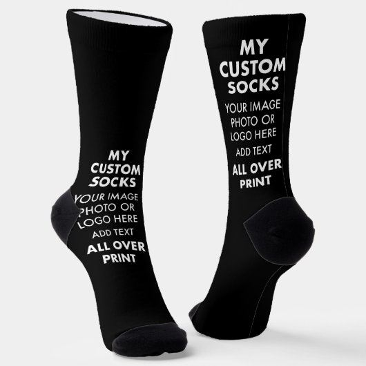 Benutzerdefinierte BLACK-Socken für Männer Socken (Gewinkelt)