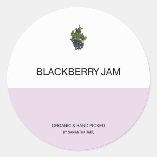 Benutzerdefinierte BlackBerry-Jam & Preserve-Jar-L Runder Aufkleber (Vorderseite)