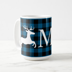 Benutzerdefinierte Blau-Schwarz-Buffalo-Holzfäller Kaffeetasse