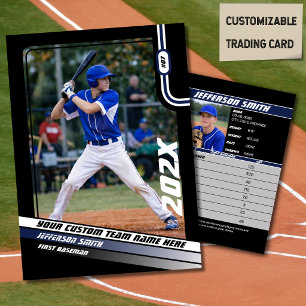 Benutzerdefinierte blaue Baseball-Spieler-Sammelka Telefonnummerkarte