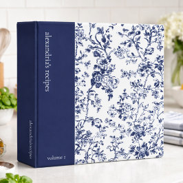 Benutzerdefinierte Blaue Country-Blumen-Rezeptur 3,8 Cm Ordner