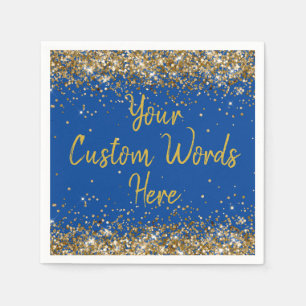 Benutzerdefinierte blaue Geburtstagsfeier Jubiläum Serviette
