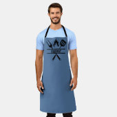 Benutzerdefinierte blaue Griller-Schürze Schürze (Getragen)