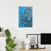 Benutzerdefinierte blaue Leiterplatte für IT-Exper Poster (Heimbüro)