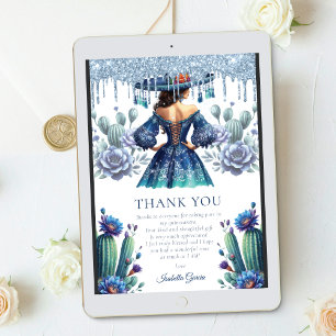 Benutzerdefinierte blaue mexikanische Quinceañera Einladung