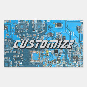 Benutzerdefinierte blaue PCB-Schaltungsplatine für Rechteckiger Aufkleber