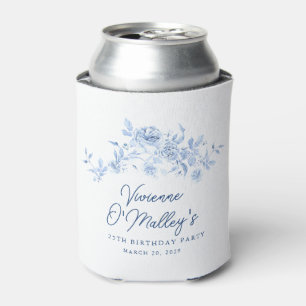 Benutzerdefinierte blaue Rose Floral zum 25. Gebur Dosenkühler
