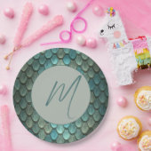 Benutzerdefinierte blaue Skala texturiert Pappteller (Party)