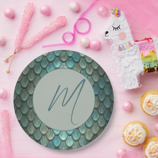 Benutzerdefinierte blaue Skala texturiert Pappteller (Party)