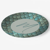 Benutzerdefinierte blaue Skala texturiert Pappteller (Schrägansicht)