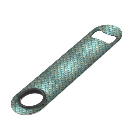 Benutzerdefinierte blaue Skala texturiert Speed Flaschenöffner (Rückseite Schrägansicht)