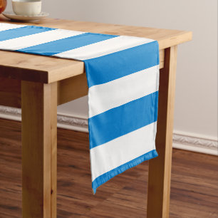 Benutzerdefinierte blaue Streifen Moderne elegante Kurzer Tischläufer