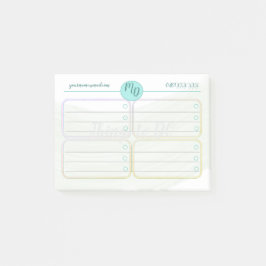 Benutzerdefinierte blaue und grüne Aquarellbilder Post-it Klebezettel