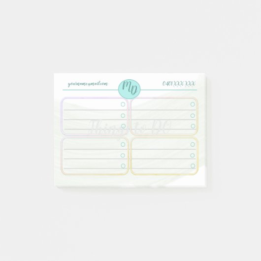 Benutzerdefinierte blaue und grüne Aquarellbilder Post-it Klebezettel (Vorderseite)