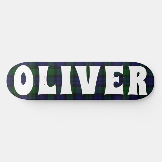 benutzerdefinierte blaue und grüne Schottische Sch Skateboard (Horizontal)