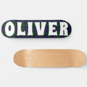 benutzerdefinierte blaue und grüne Schottische Sch Skateboard (Horizontal)