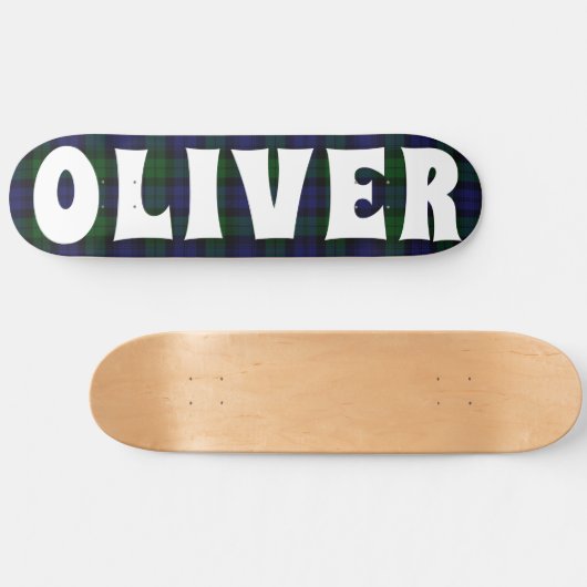 benutzerdefinierte blaue und grüne Schottische Sch Skateboard (Horizontal)