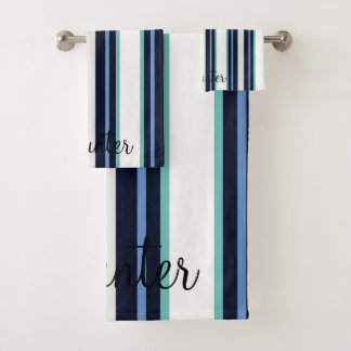 Benutzerdefinierte blaue und tealfarbene moderne k badhandtuch set