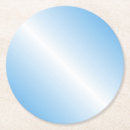 Benutzerdefinierte blaue weiße Farbvorlage Runder Pappuntersetzer (Vorderseite)