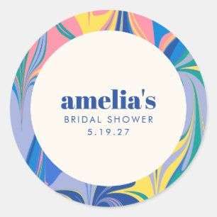 Benutzerdefinierte blaue Wirbel-Spaß farbenfrohe H Runder Aufkleber