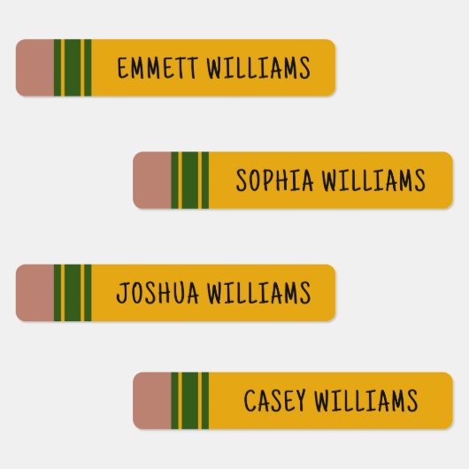 Benutzerdefinierte Bleistiftform mit Kindername Etiketten (Gruppe)