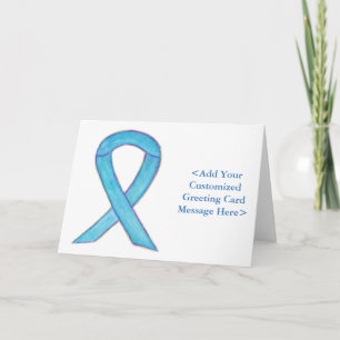 Benutzerdefinierte Blue Awareness Ribbon-Mitteilun Karte