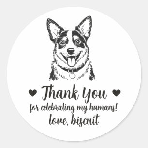 Benutzerdefinierte Blue Heeler Hund Hochzeitsgunst Runder Aufkleber