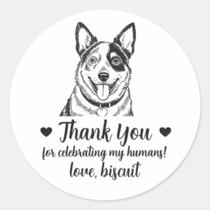 Benutzerdefinierte Blue Heeler Hund Hochzeitsgunst Runder Aufkleber