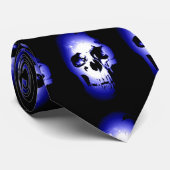 Benutzerdefinierte Blue Skull Artwork-Krawatte Krawatte (Gerollt)