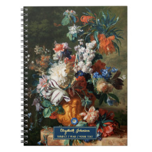 Benutzerdefinierte Blume Art Elegantes Skript Gold Notizblock